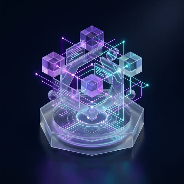 Cyberpunk geometric 3D logic
